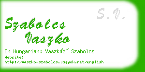 szabolcs vaszko business card